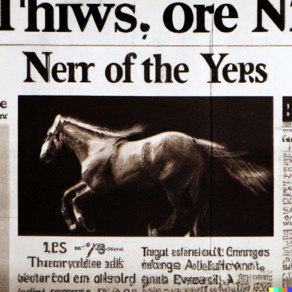 a horse, front page of The New York Times, 2000